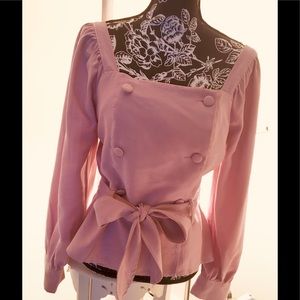 NWOT Moon River front button belted top
